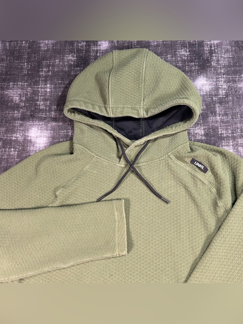 UNRL Elevation Hoodie Mens XL Moss Green Textured Athletic Performance Pullover